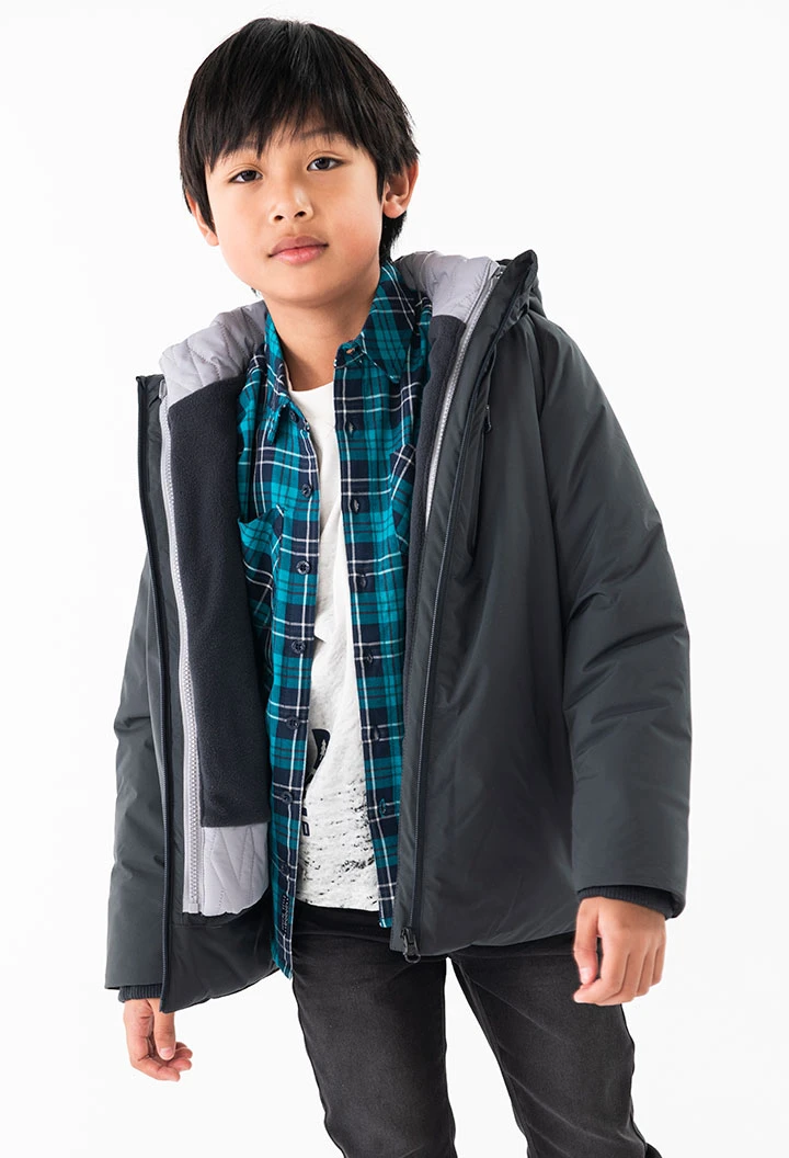 Boy's technical parka in grey