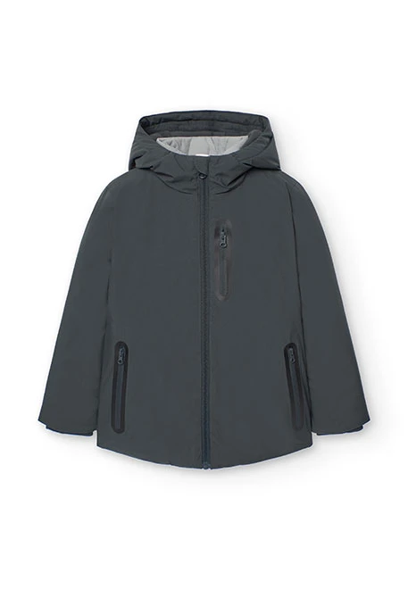 Parka tecnico da bambino in grigio