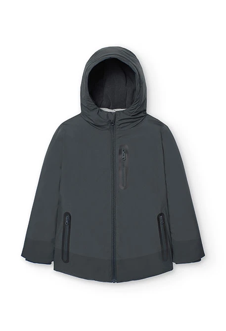 Parka tecnico da bambino in grigio