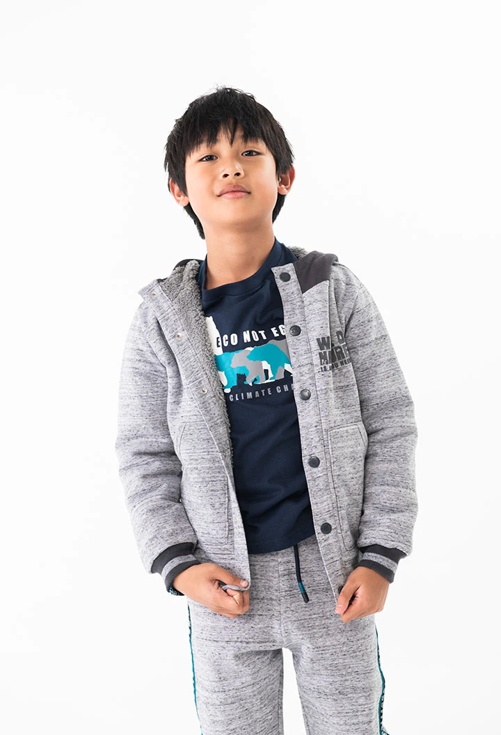 Boy\'s grey fleece jacket