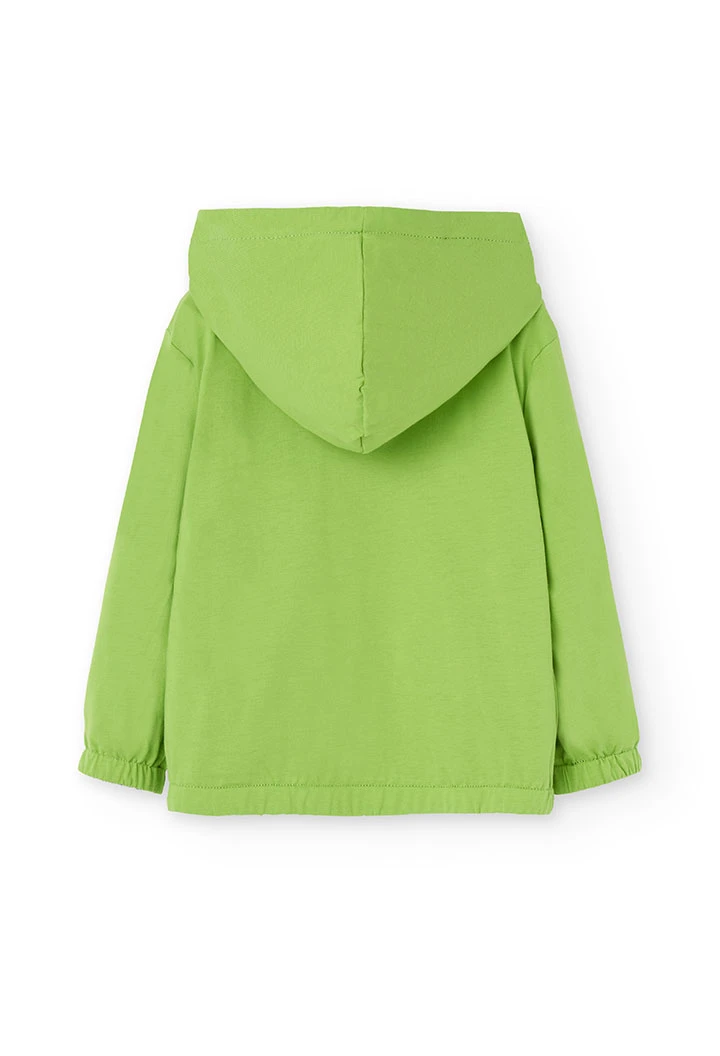Parka reversibile a maglia per bambino con stampa in blu e verde