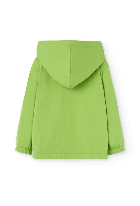 Parka revserible punto para niño con estampado en color azul y verde