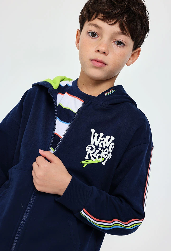 Giacca in felpa per bambino di colore blu navy