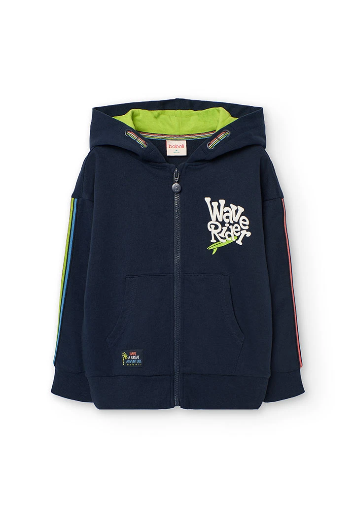 Giacca in felpa per bambino di colore blu navy