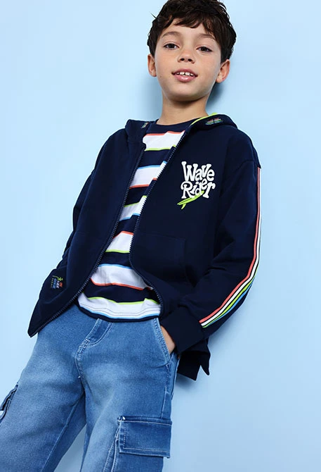 Giacca in felpa per bambino di colore blu navy
