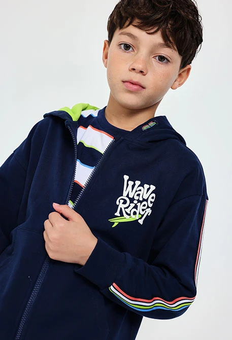Frottee-Jacke für Jungen in Marineblau