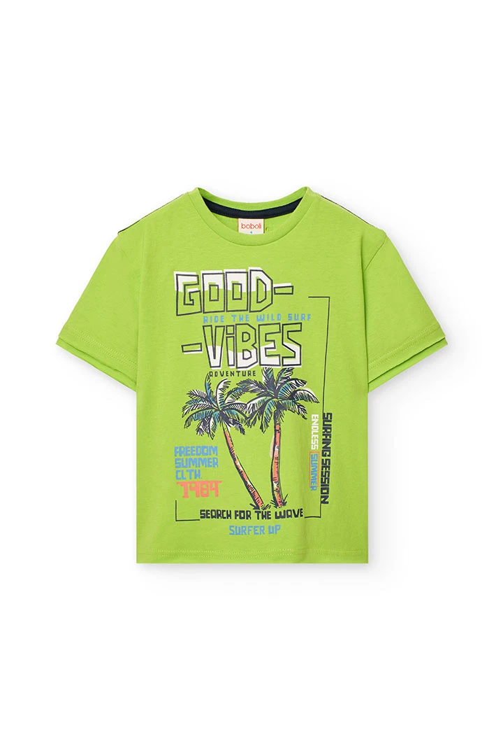 Jungenstrick-T-Shirt in Grün