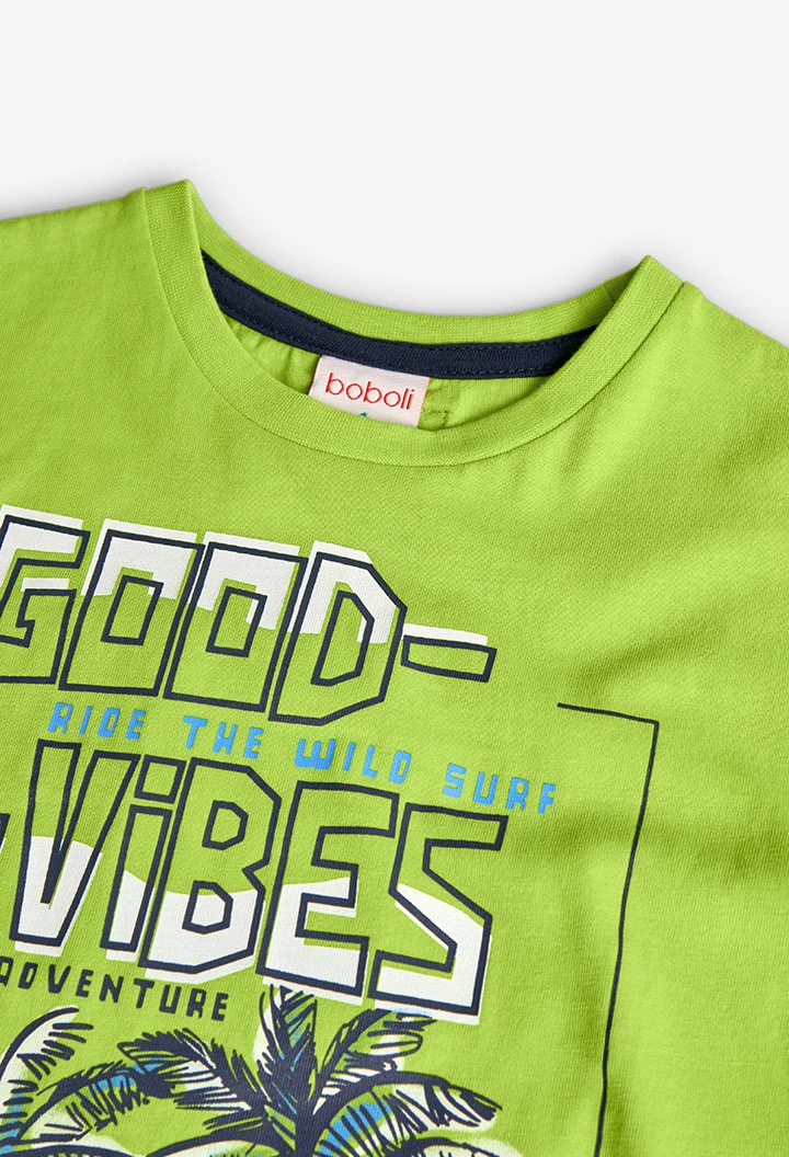 Kids\' green knitted T-shirt