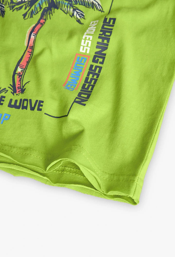 Jungenstrick-T-Shirt in Grün
