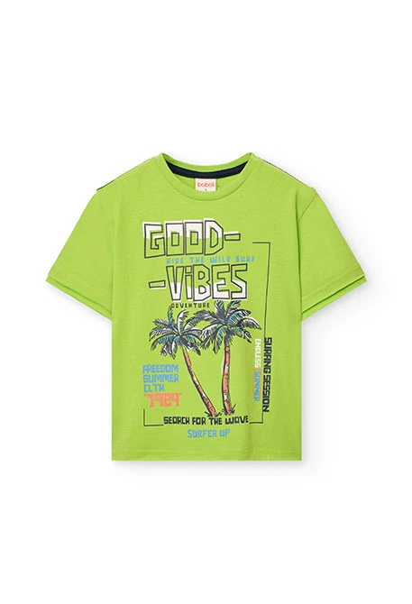 Camiseta de punto para niño en color verde