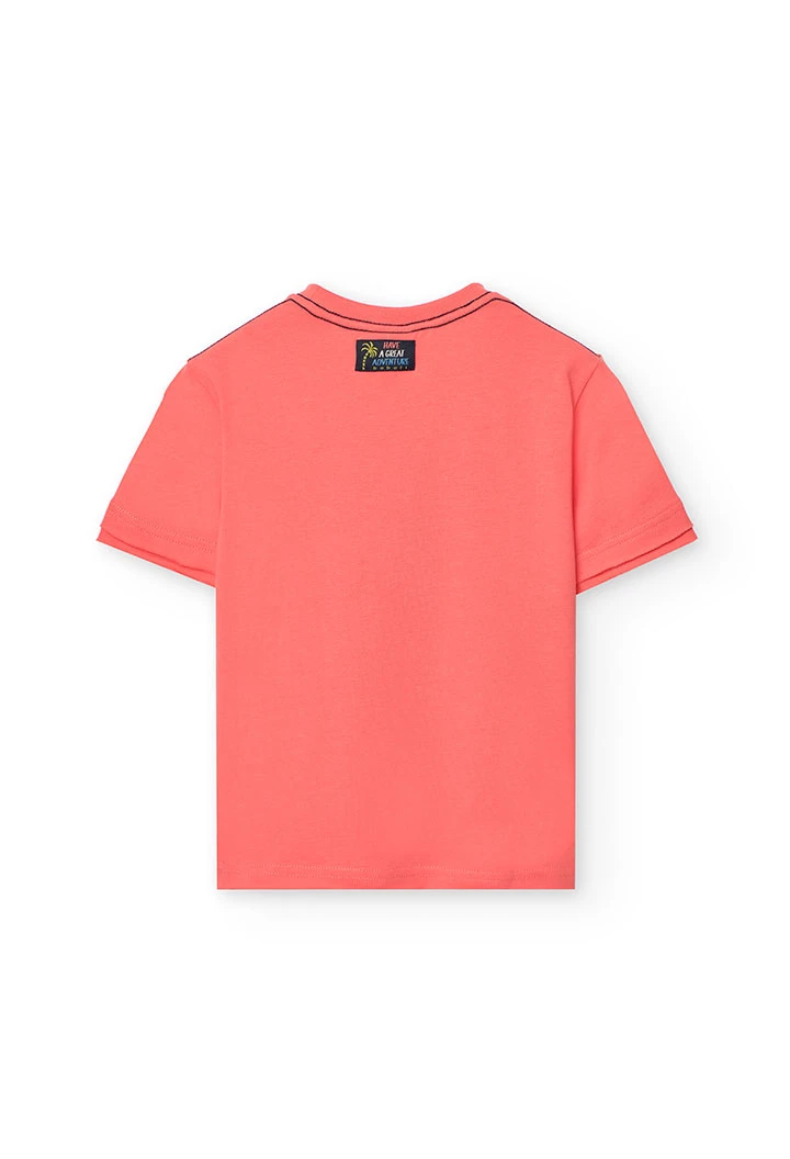 Camiseta de punto para niño en color rojo