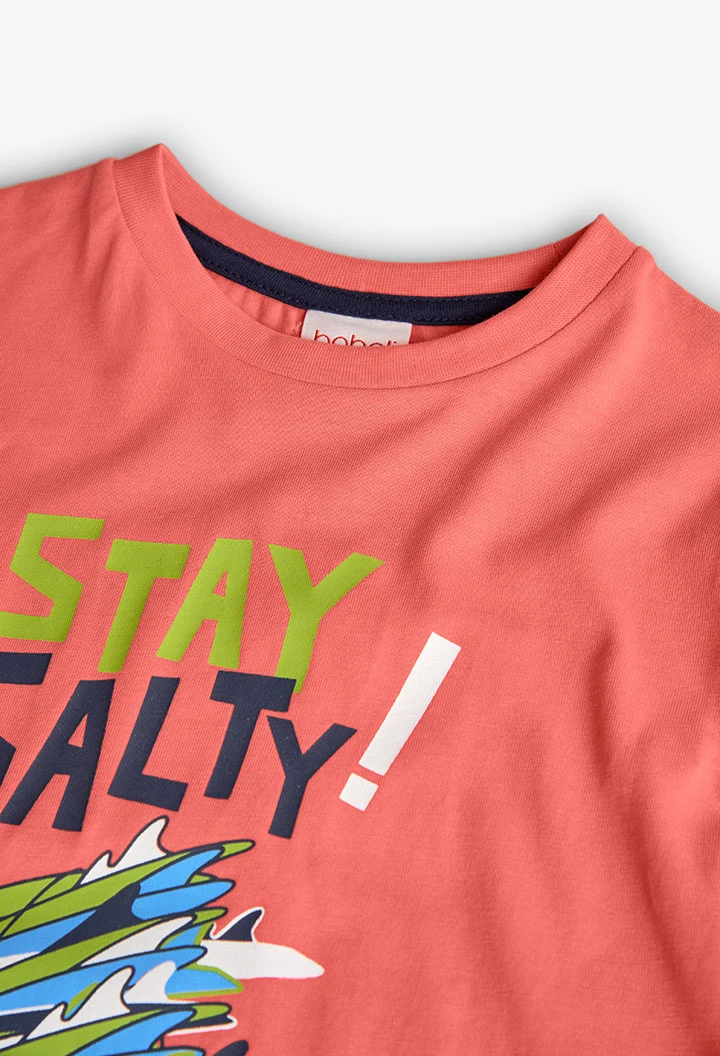 Camisola de malha para menino em vermelho