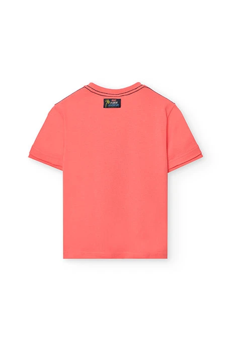 Camiseta de punto para niño en color rojo