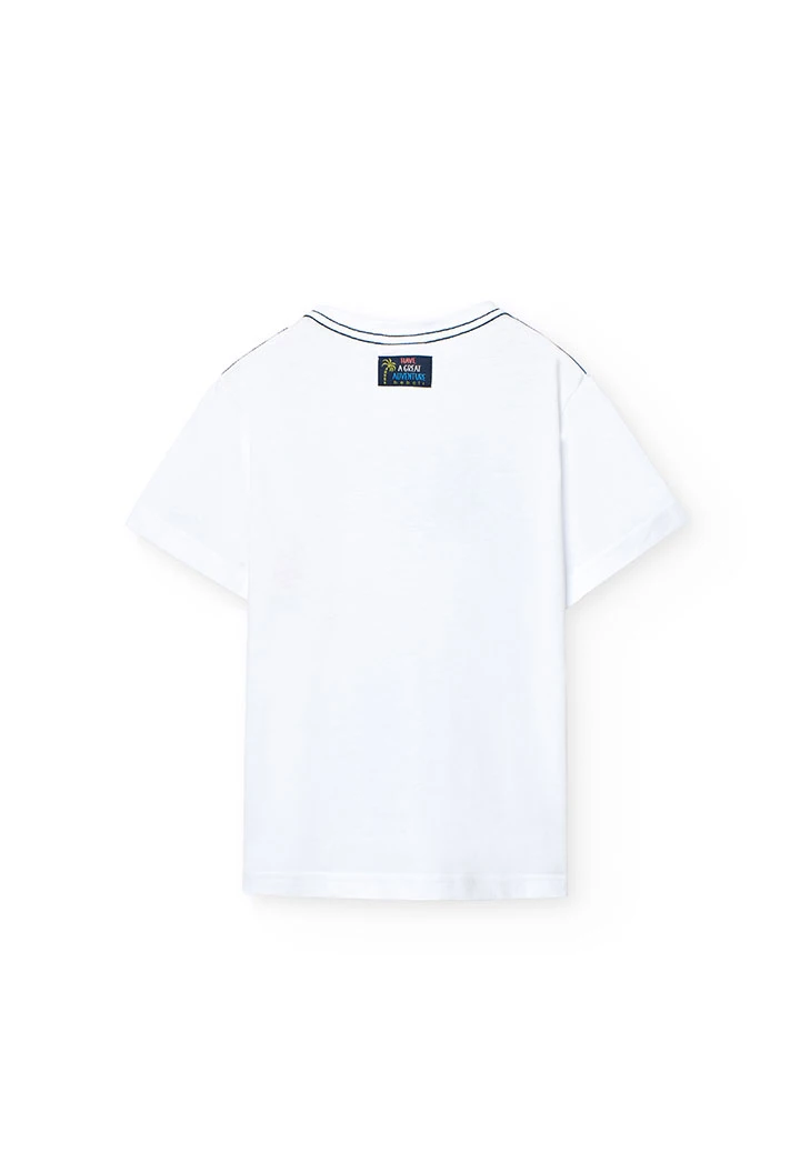 T-shirt en tricot pour garçon de couleur blanche