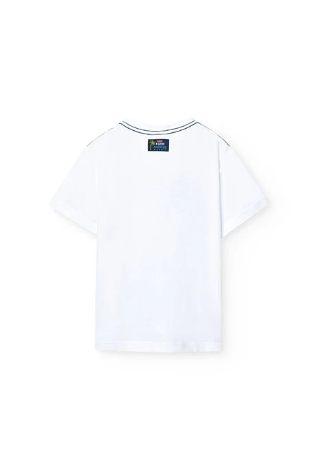 Camiseta de punto para niño en color blanca