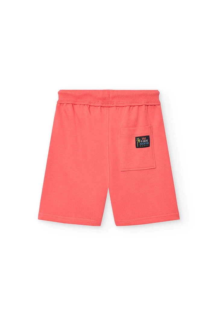 Bermuda en molleton pour garçon de couleur rouge