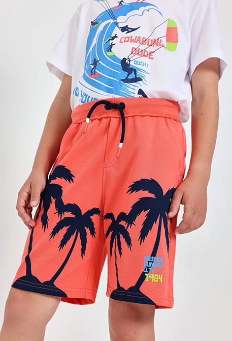 Children's red fleece shorts