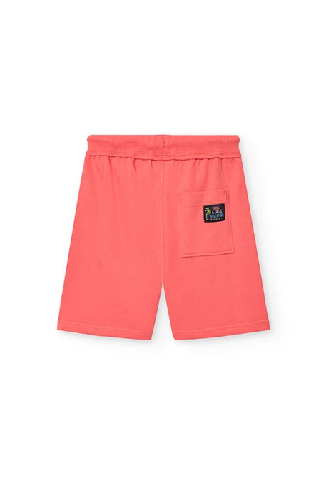 Bermudas de felpa para niño en color rojo