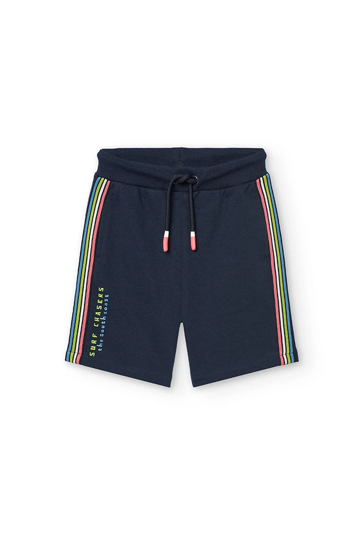 Bermudes de pelfa per a nen en color blau marí