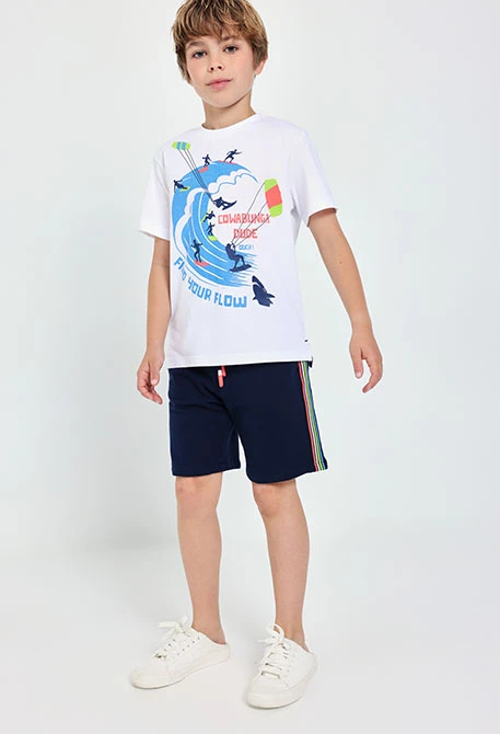 Navy blue fleece shorts for boys