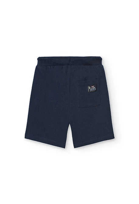 Bermudas de felpa para niño en color azul marino