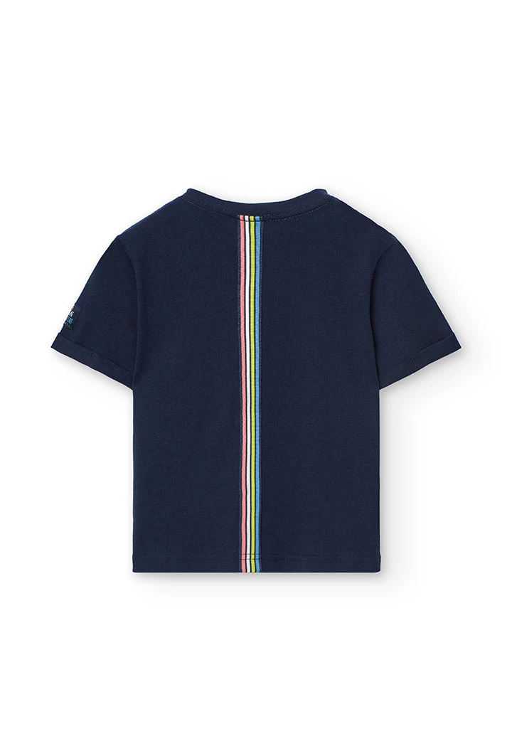 T-shirt en tricot de couleur bleu marine