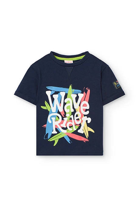 Camiseta de punto en color azul marino