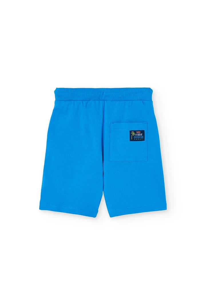 Bermudas de felpa para niño en color azul