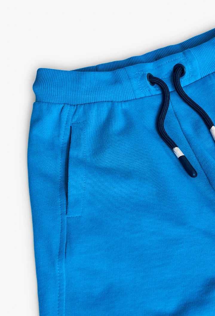 Bermudas de felpa para niño en color azul
