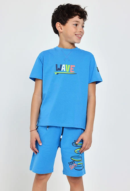 Fleece shorts for boys in blue colour