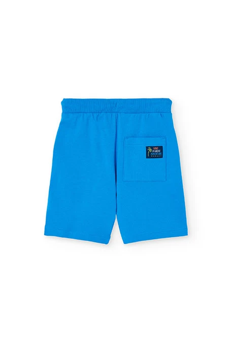 Bermuda en molleton pour garçon en couleur bleue