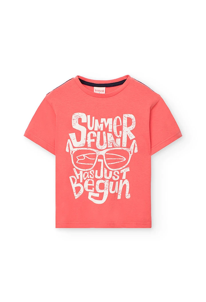 Conjunto de t-shirt e calções de malha para menino