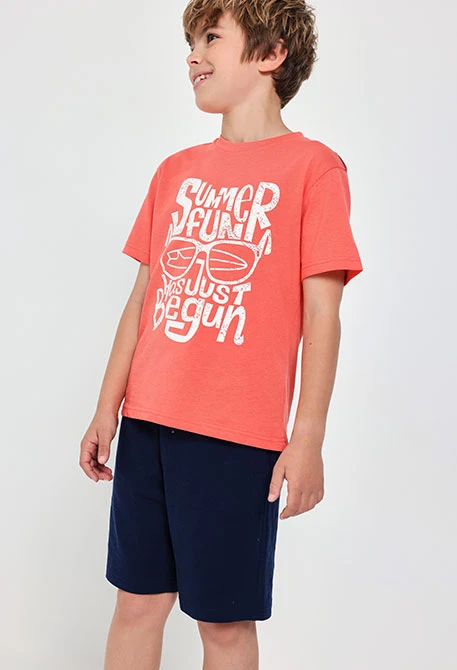 Ensemble t-shirt et short en maille pour garçon