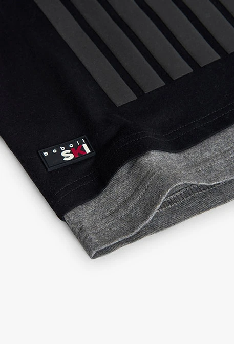 Maglietta bambino cotone cappuccio nero