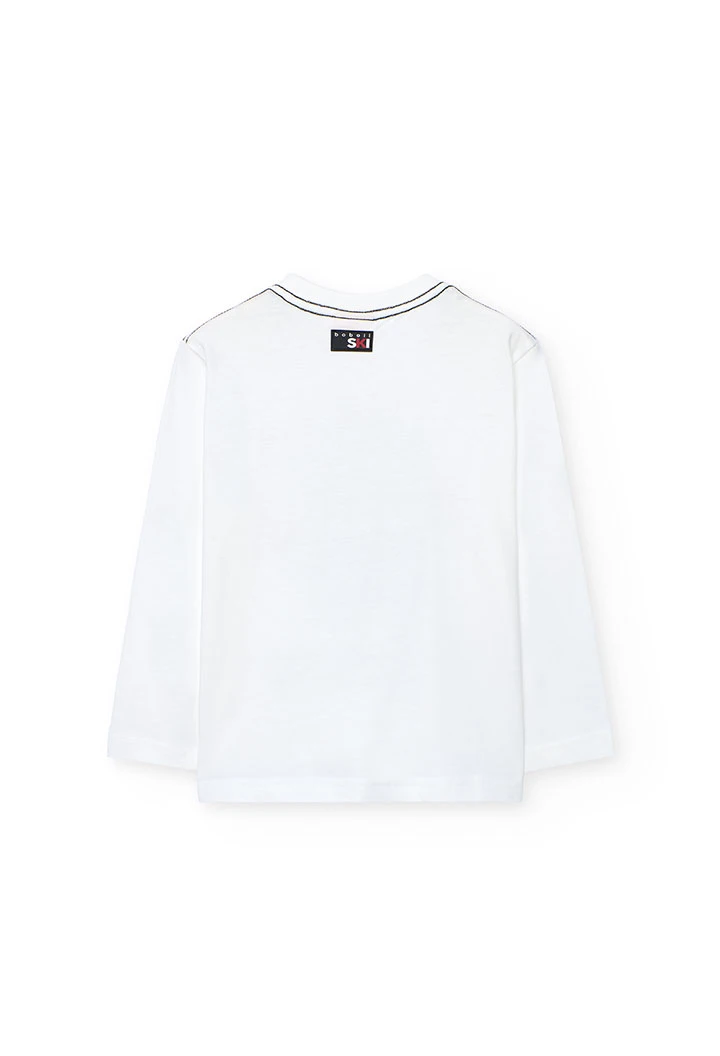 Weiße Baumwoll-T-Shirt Jungen Bär