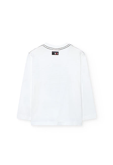 White cotton bear t-shirt for boy