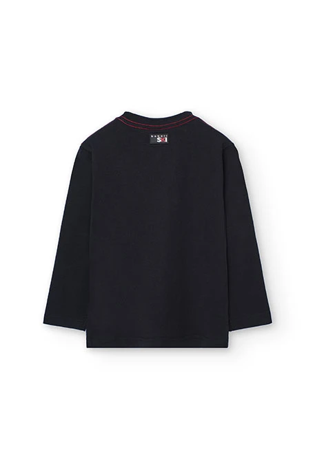 Maglietta bambino cotone nero montagna