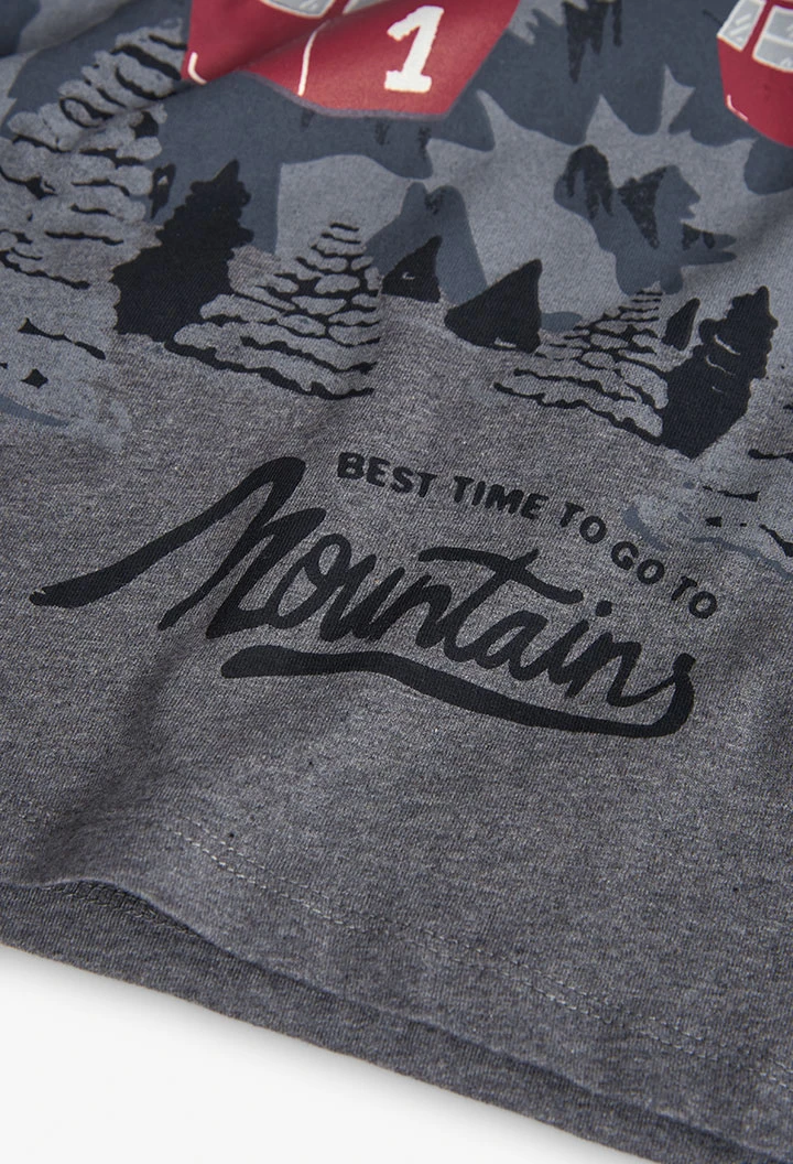 Boy´s grey cotton cable cars T-shirt