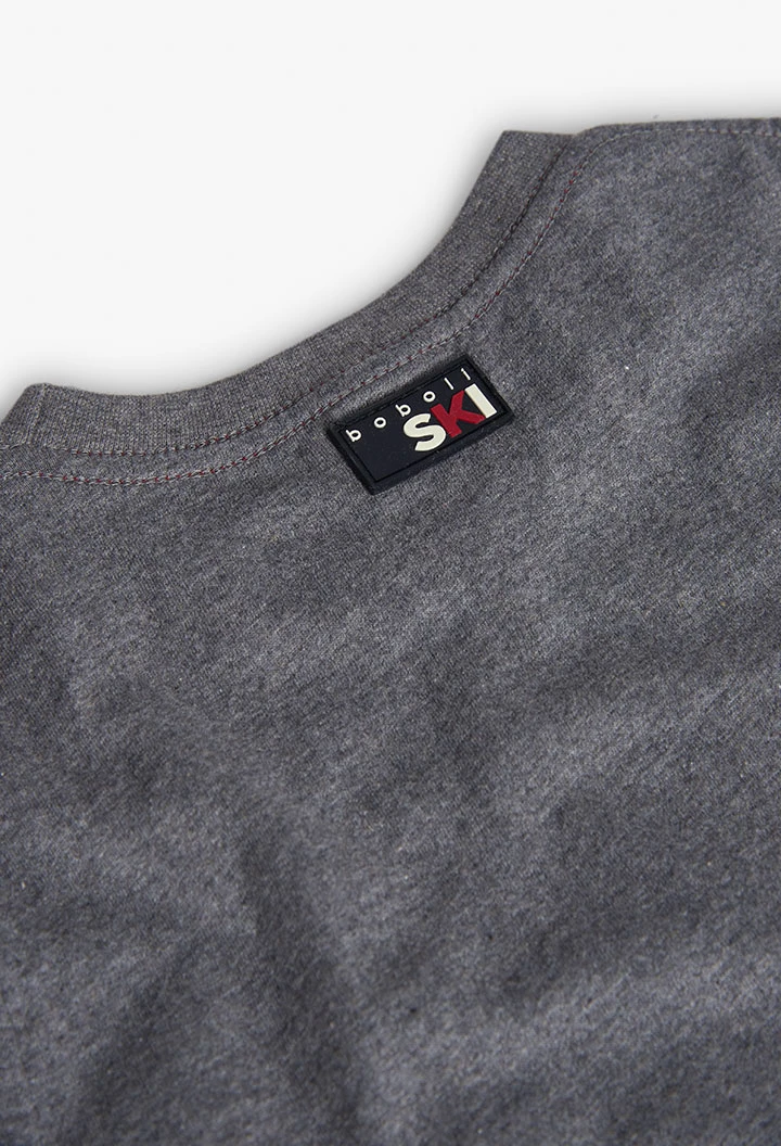 T-shirt garçon coton gris téléphériques