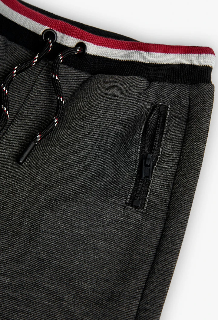 Pantalon garçon en coton noir