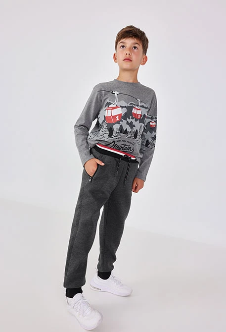 Pantalon garçon en coton noir