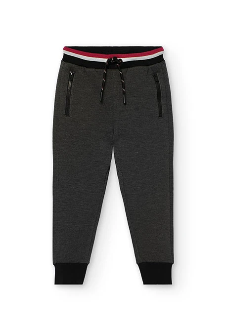 Pantalon garçon en coton noir