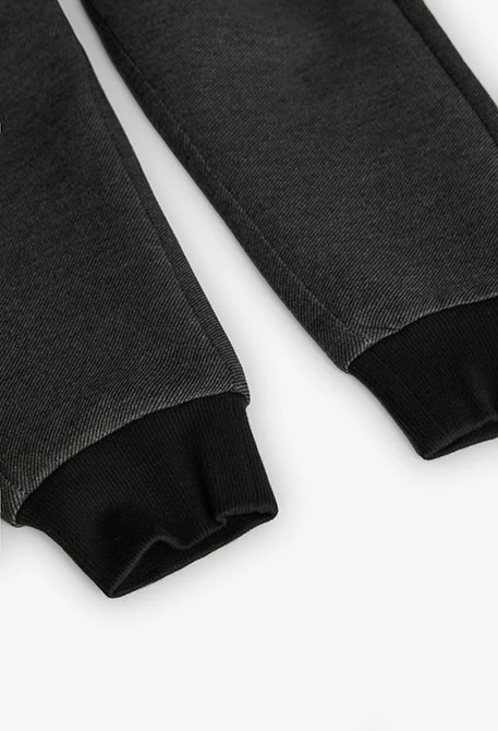 Pantalon garçon en coton noir