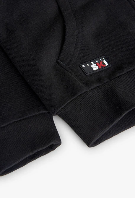 Veste garçon en molleton noir rouge et blanc