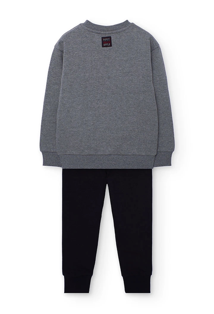 Conjunto niño de felpa gris gafas snow