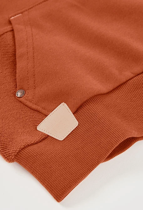 Felpa bambino cotone con cappuccio marrone