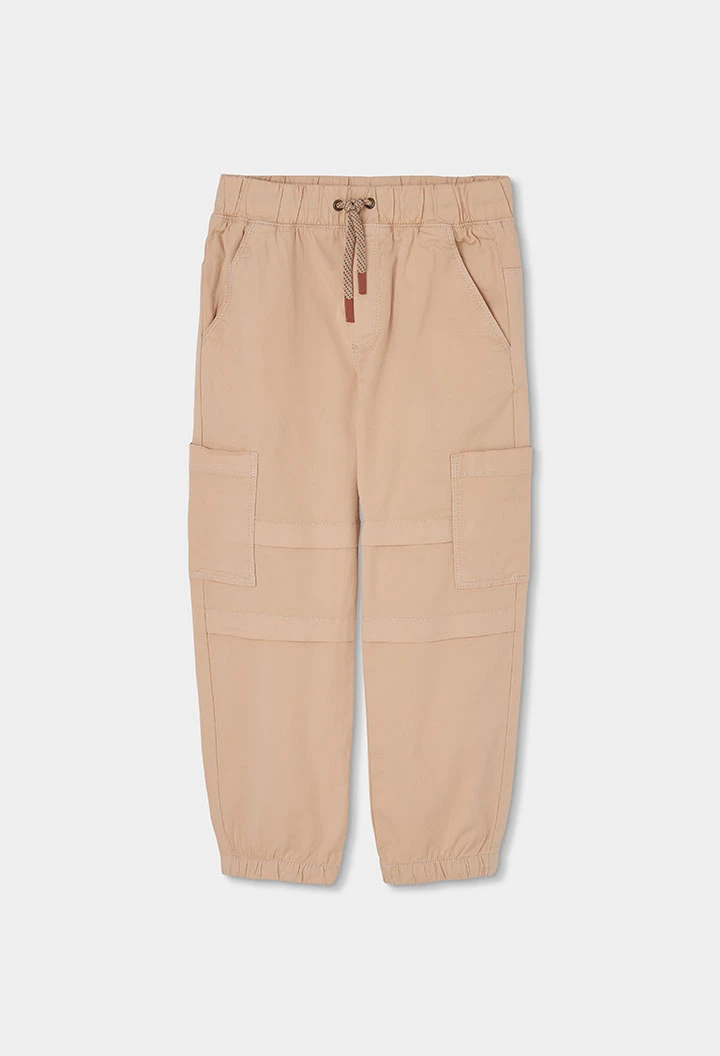 Beige cotton trousers for child