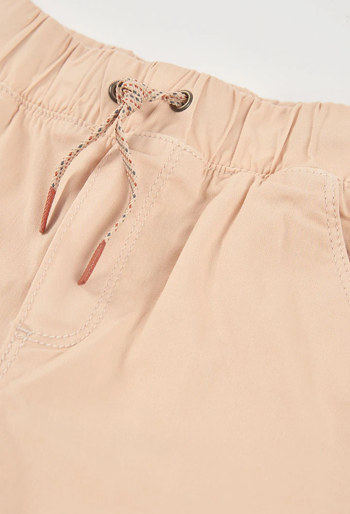 Beige cotton trousers for child
