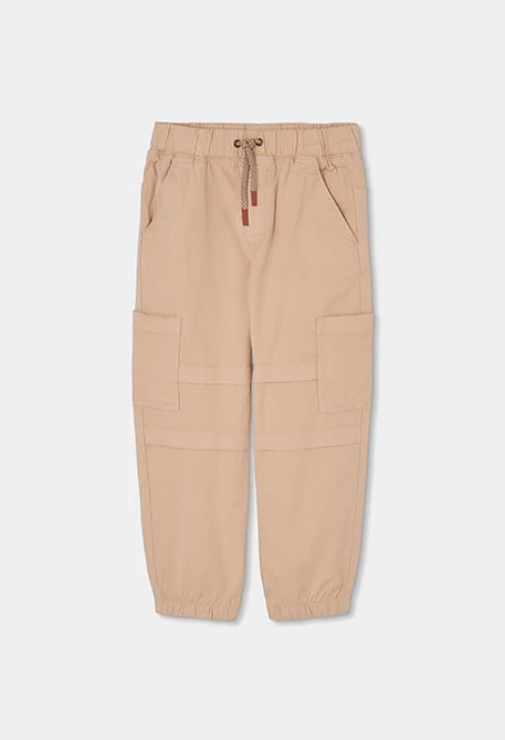 Pantalón niño algodón beige