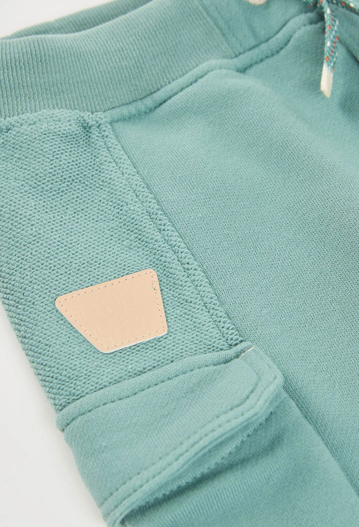 Pantaloni jogger bambino verde acqua